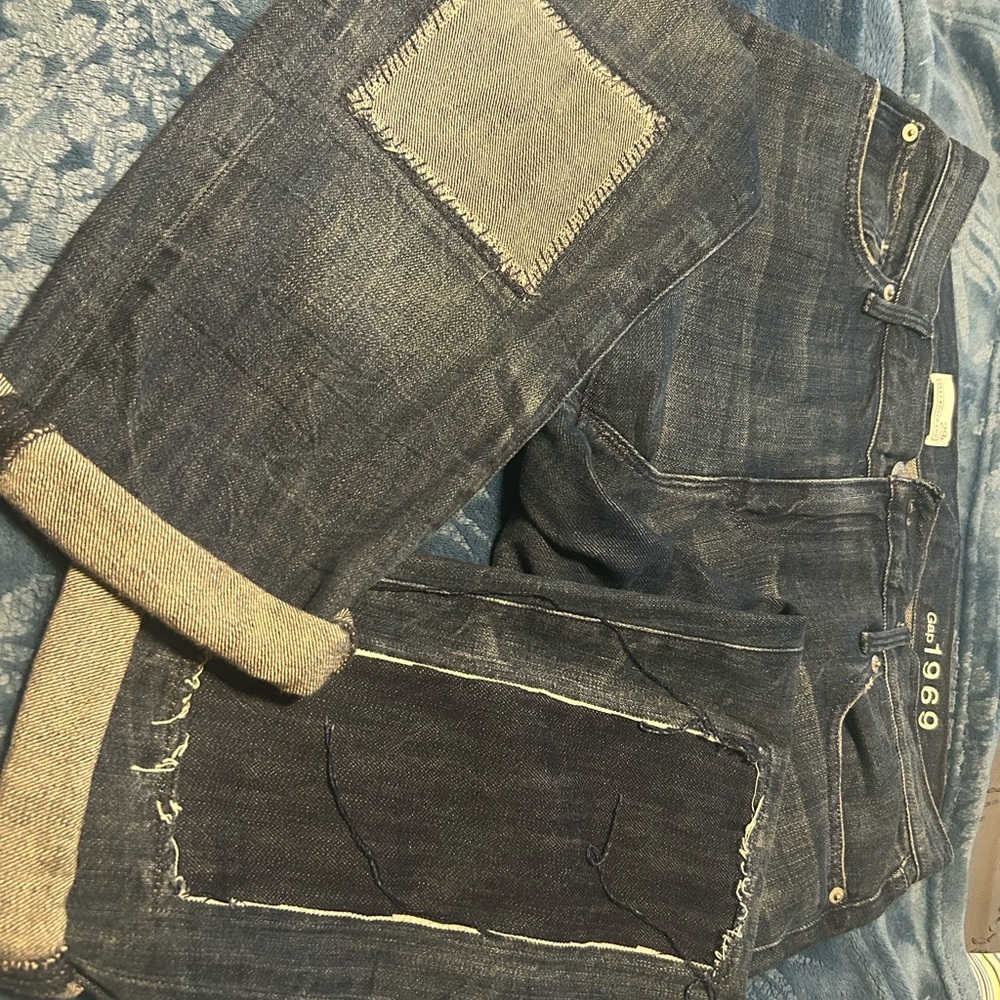 GAP Blue Relaxed Jeans with Distressed Details